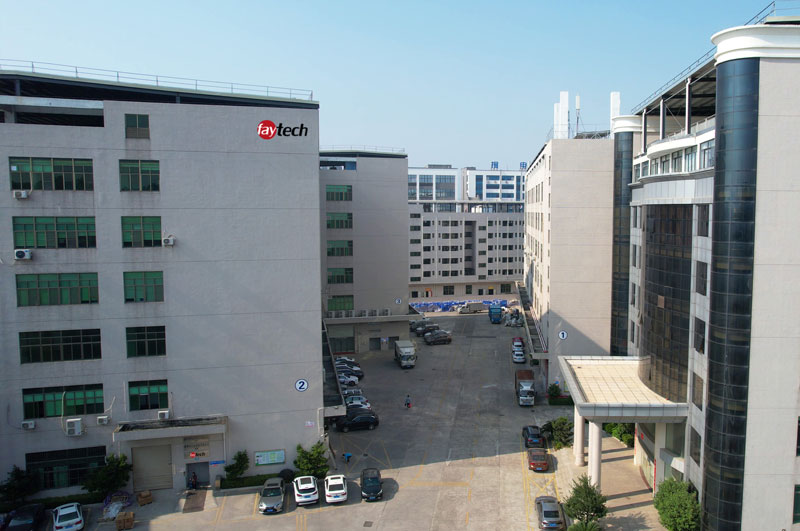 faytech technology page showcasing touchscreen manufacturing machinery with Huizhou Factory 01