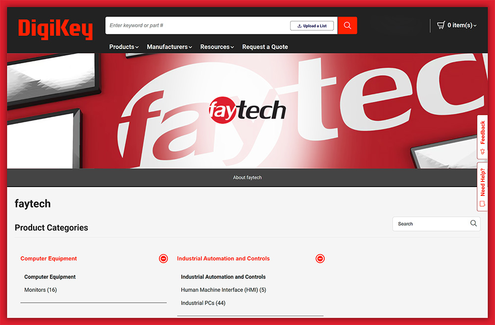 Industrial Touch Solutions DigiKey faytech promo Image 01