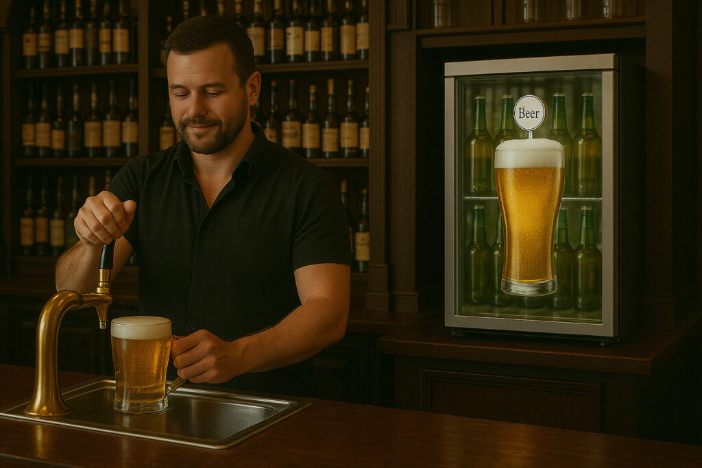 faytech Transparent LCD Cooler 27inch in bar