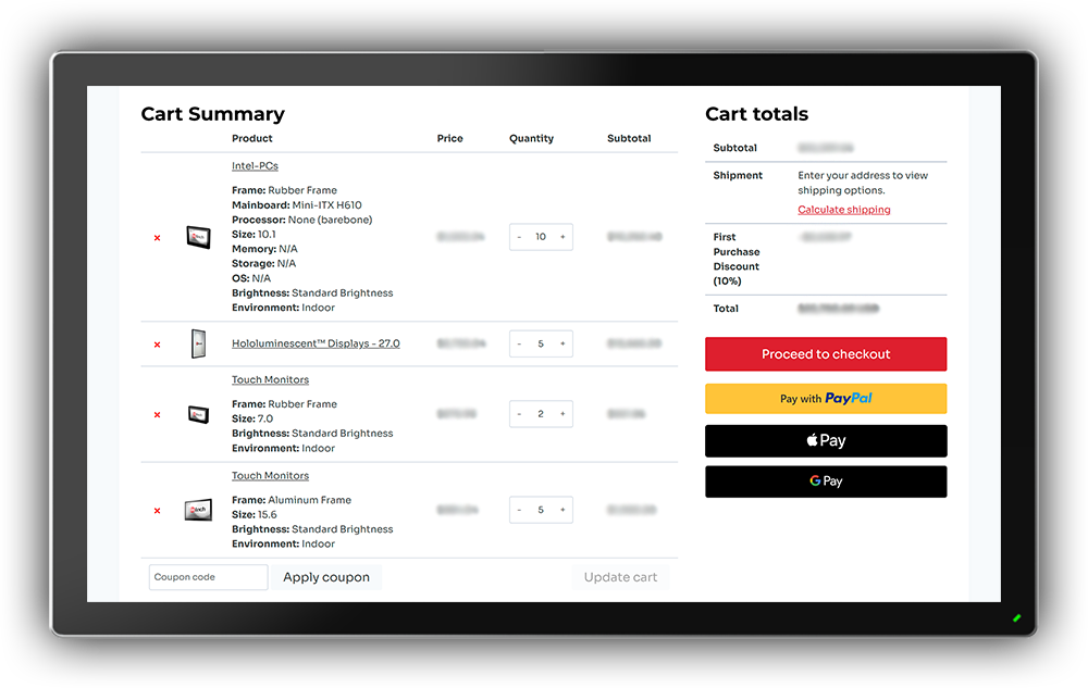 NEW B2B webshop checkout